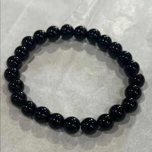 Black Obsidian Gemstone Beaded Bracelet